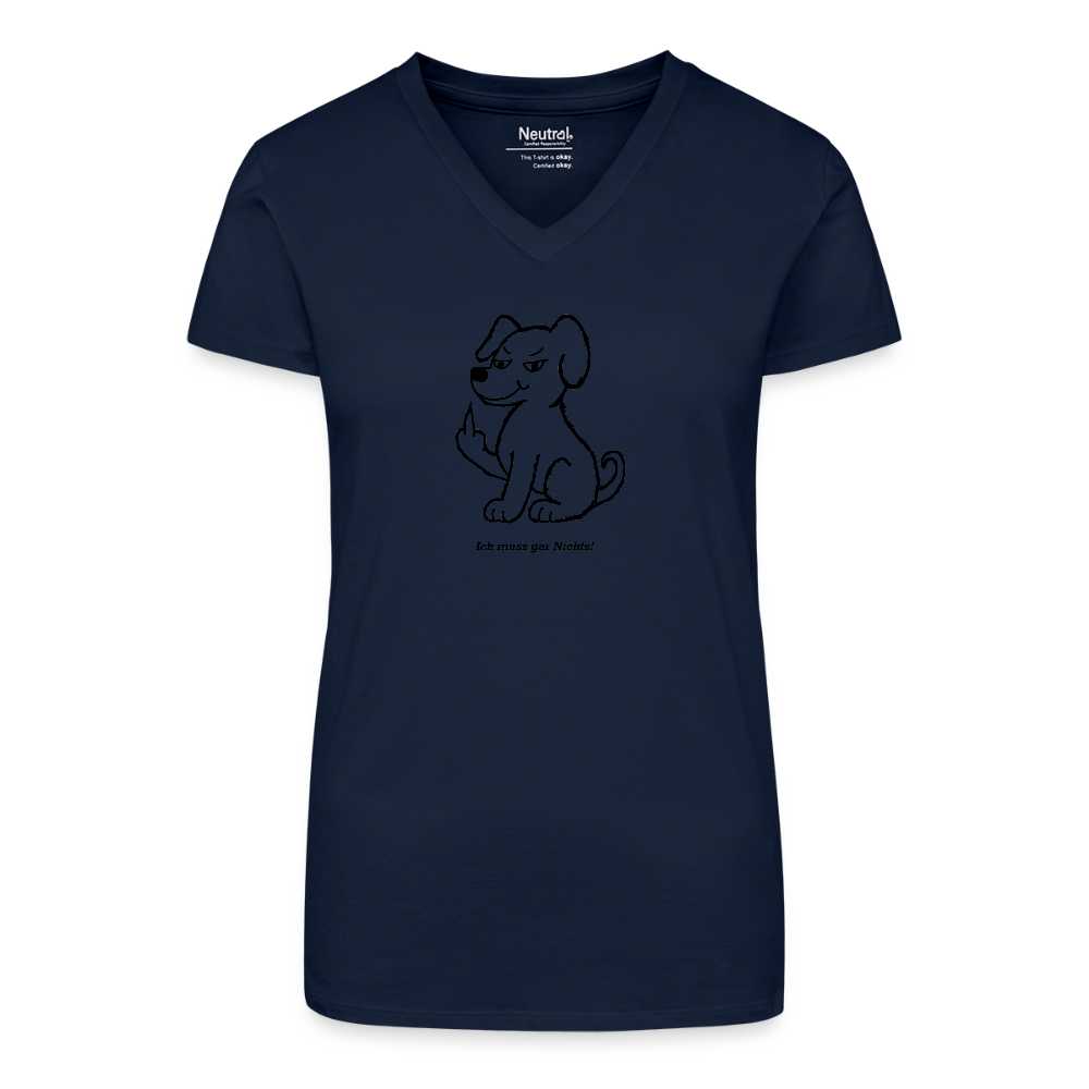 Organic Women's V-Neck T-Shirt - navy blue