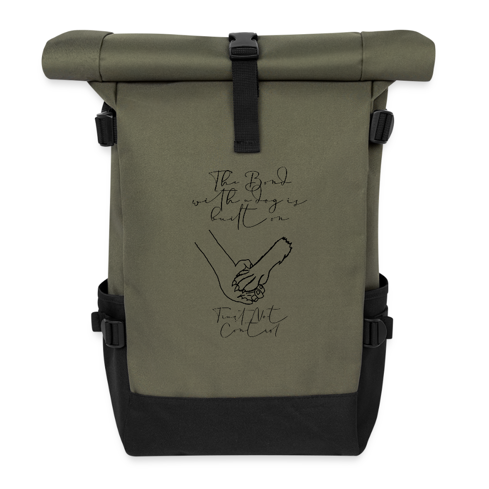 Roll Top Backpack - olive/black